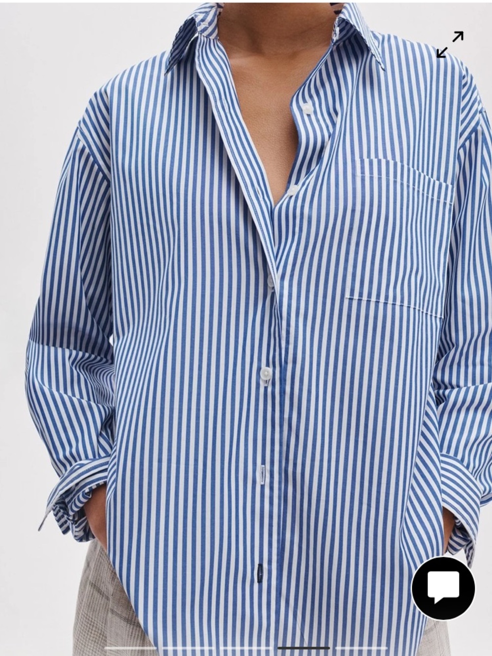Rag & Bone Connie Poplin Shirt Blue Striped Medium - Picture 4 of 8